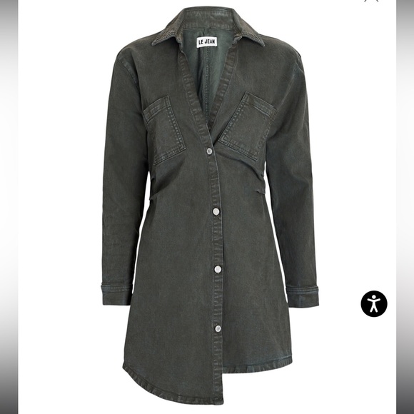 Le Jean Eliza Denim Mini Shirt Dress - Picture 5 of 15